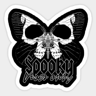 spooky vibes only cool skull Halloween-style design Sticker